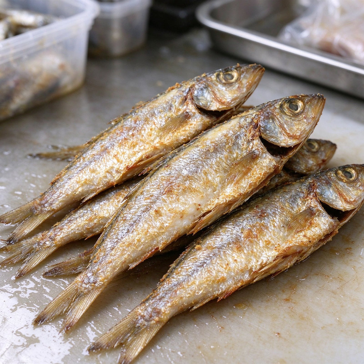 Fresh Whole Sardines Ready to Fry