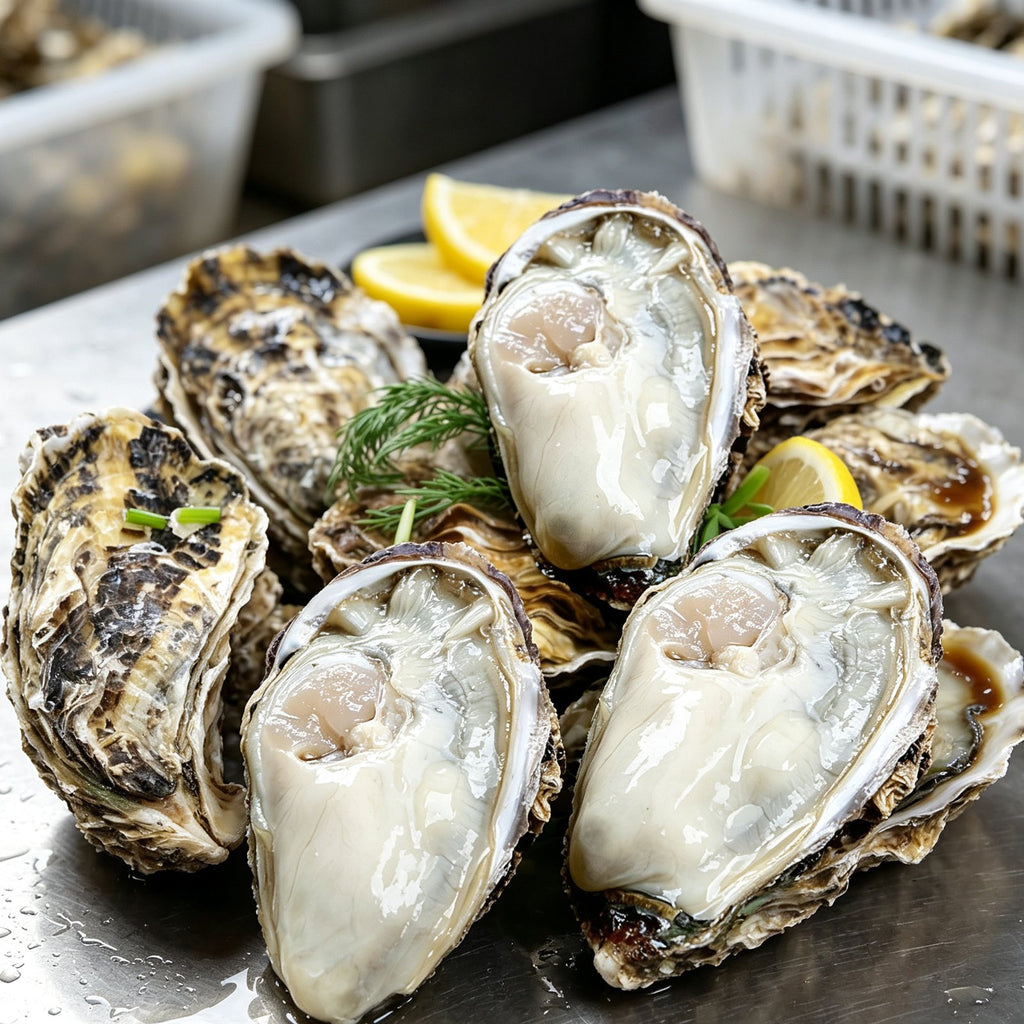 Fresh Shucked Oysters on Half Shell