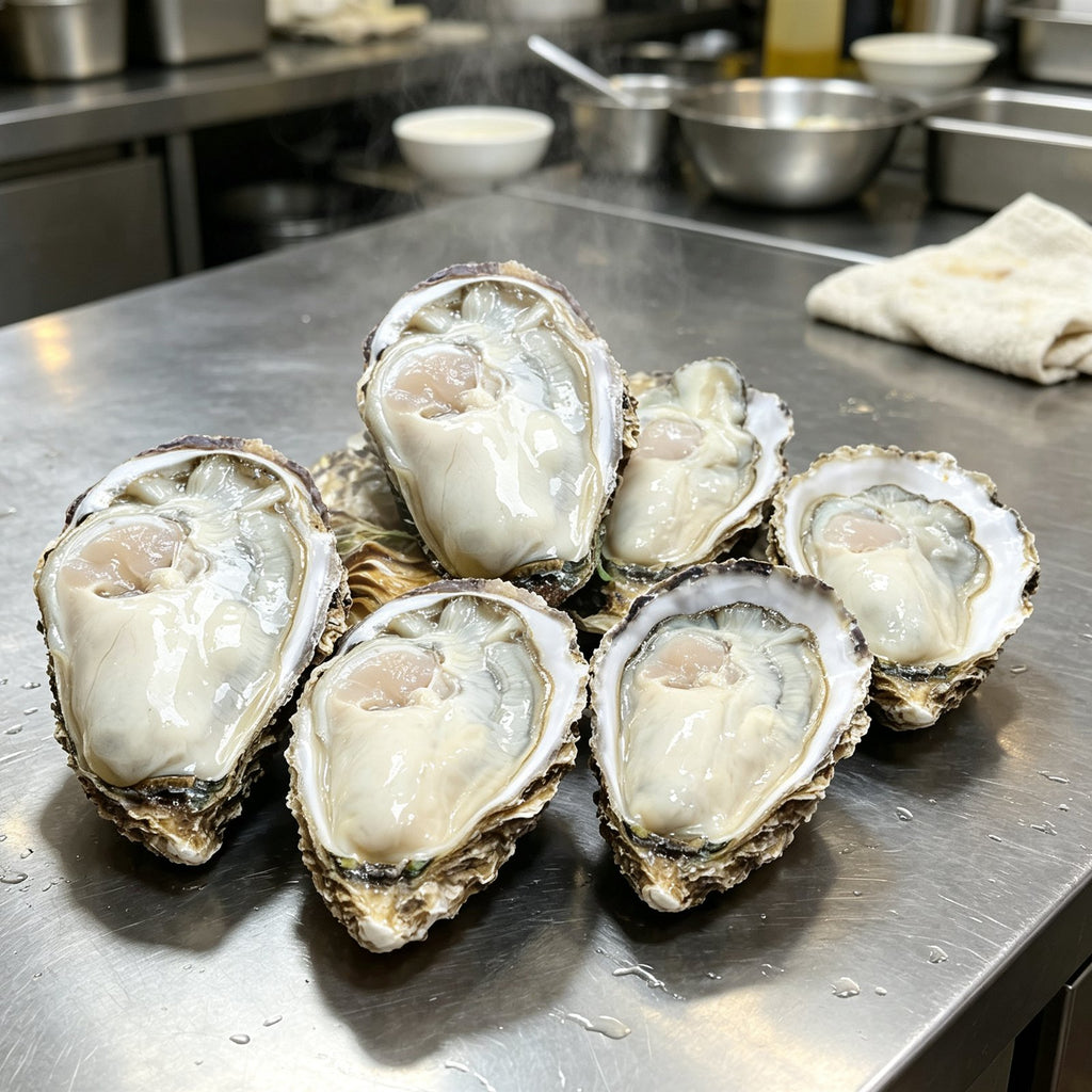 Fresh Shucked Oysters on Half Shell